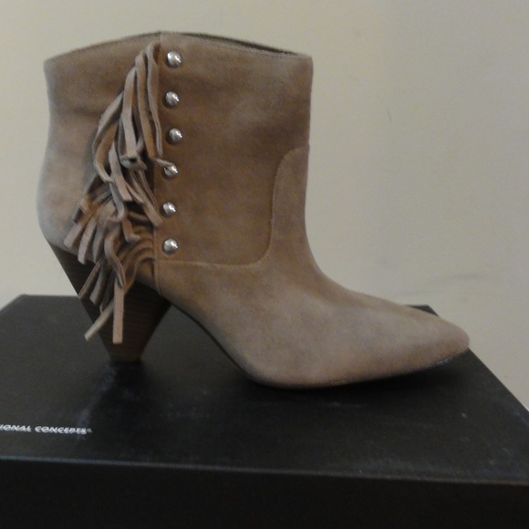 Macys Taupe Suede Fringed Boots | Poshmark
